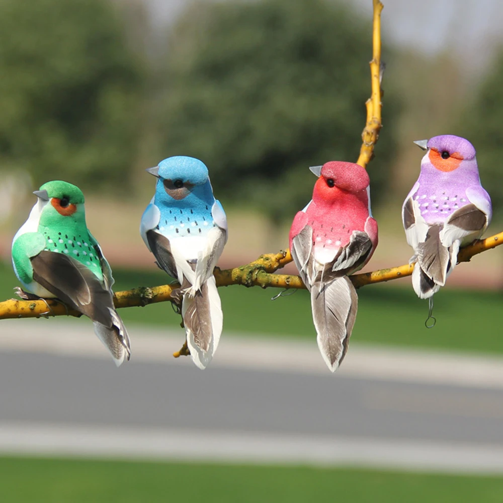 12 шт./компл. Искусственные Птицы пенные перья птица Рождественская елка Декор