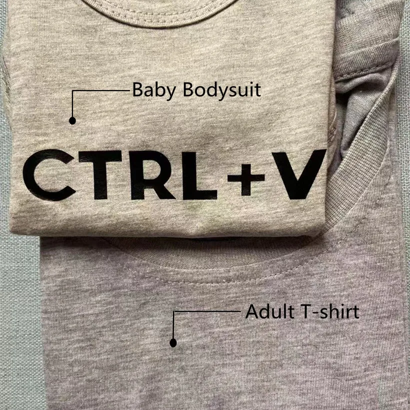 Сочетающаяся Футболка с принтом Ctrl+ C и Ctrl+ V для папы, Детский боди, идеальный подарок на день отца, семейная одежда