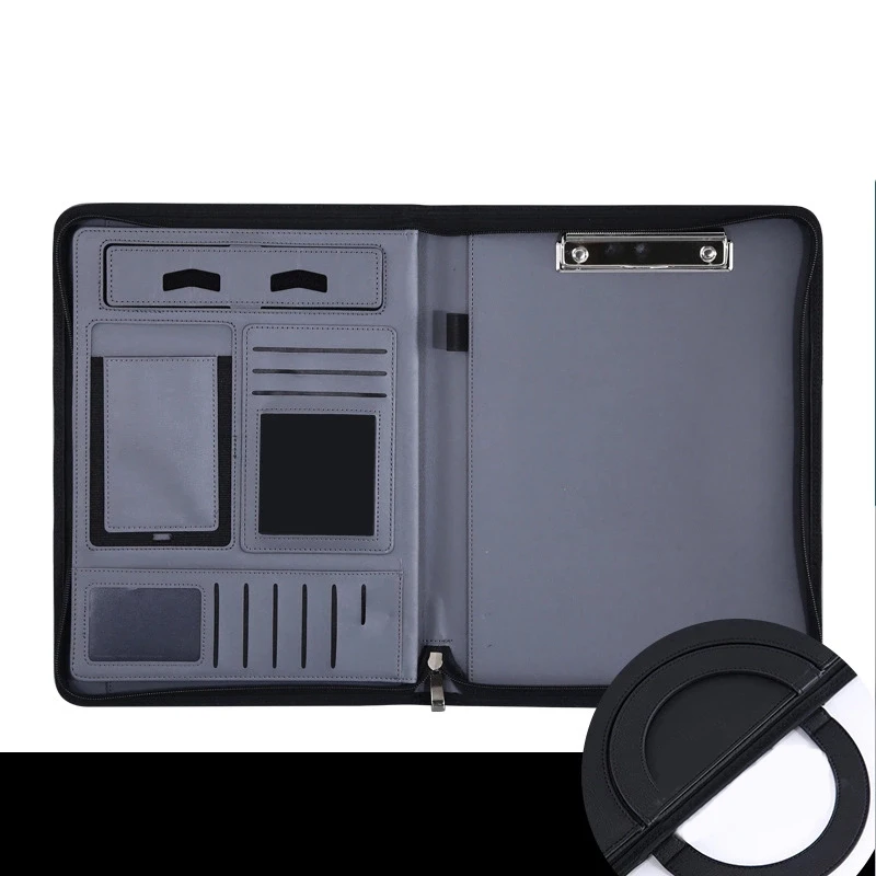 Portable Business Padfolio Portfolio Case Handle PU Leather Folder for School Office Conference Notepad | Канцтовары для офиса и