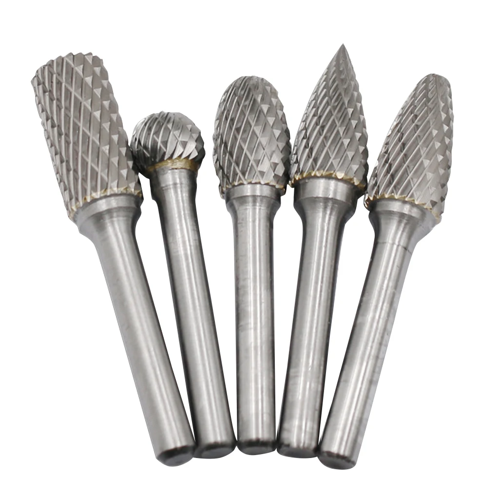5 шт./компл. головок хвостовик Карбид заусенцев набор роторная точка заусенцы
