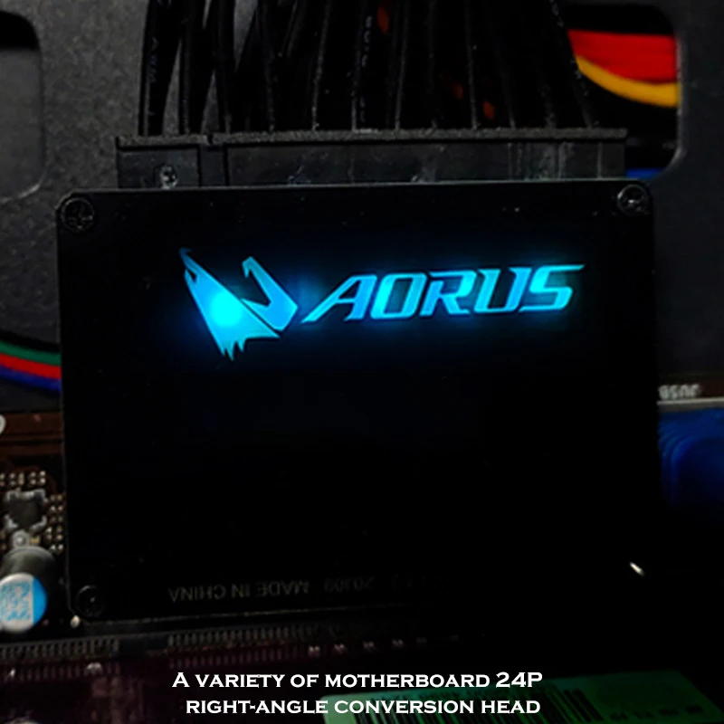 Блок питания MOBO RGB ATX 24pin 90 градусов компьютерный коннектор блок для рулевого