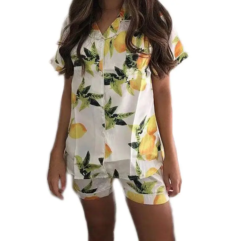 Пижама женская шелковая с цветочным принтом|Комплекты пижам| |