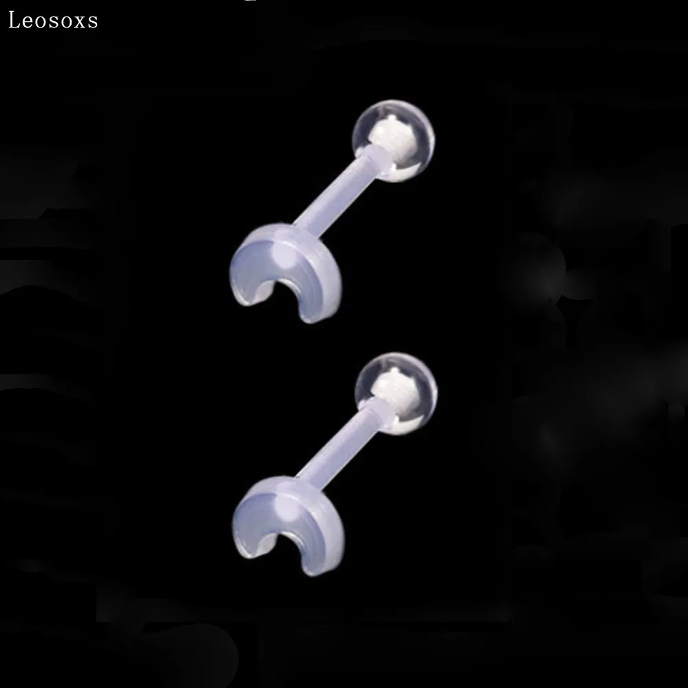 Leosoxs новый прозрачный Невидимый губ ногтей маленькие серьги слуховая косточка