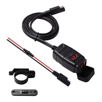 waterproof qc 3 0 motorcycles charger mounted dual usb charger kit with voltmeter switch qc3 0 fast charge sae to usb 24w 24w