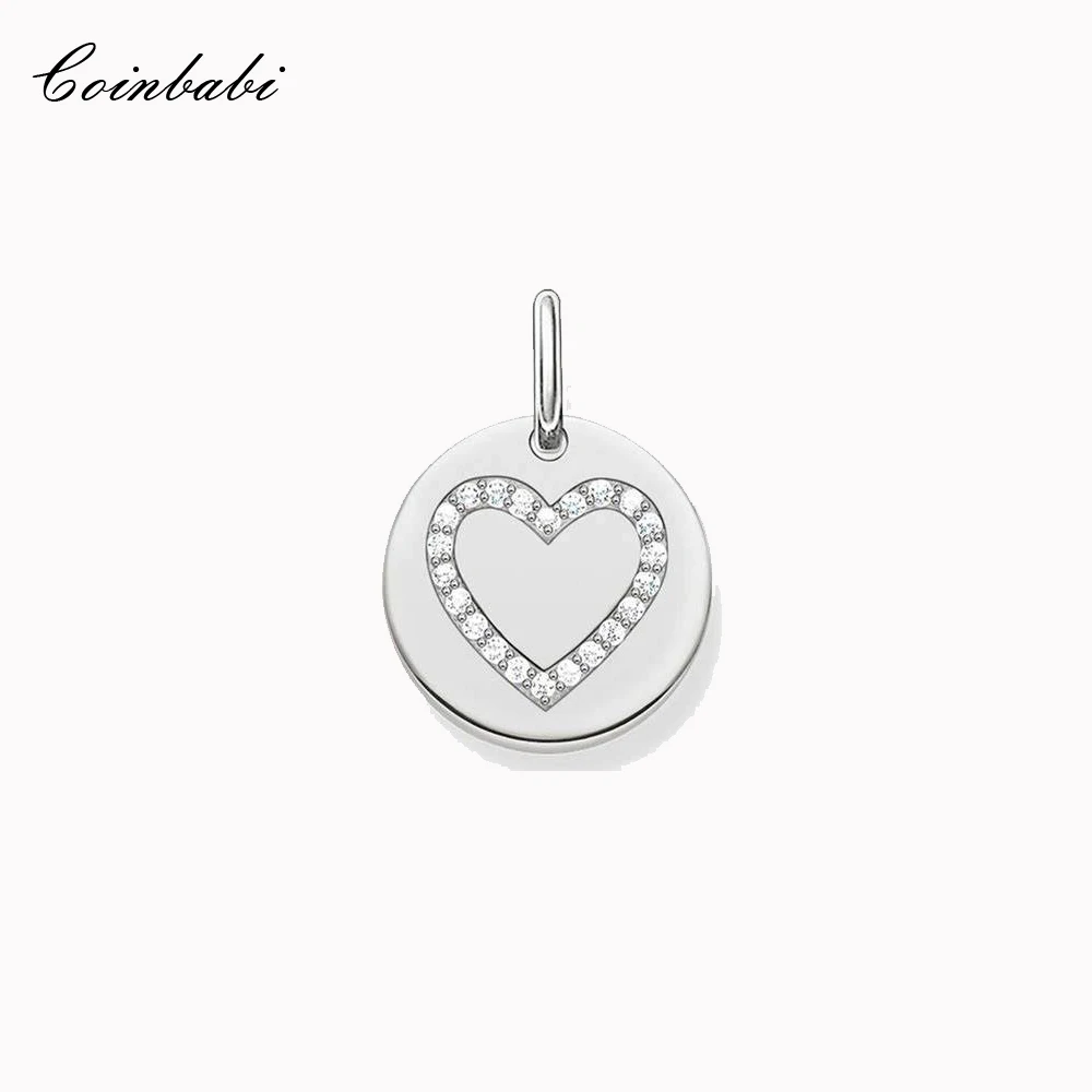 

Подвеска из серебра 925 пробы, женская, с диском, сердцем, лето 2021