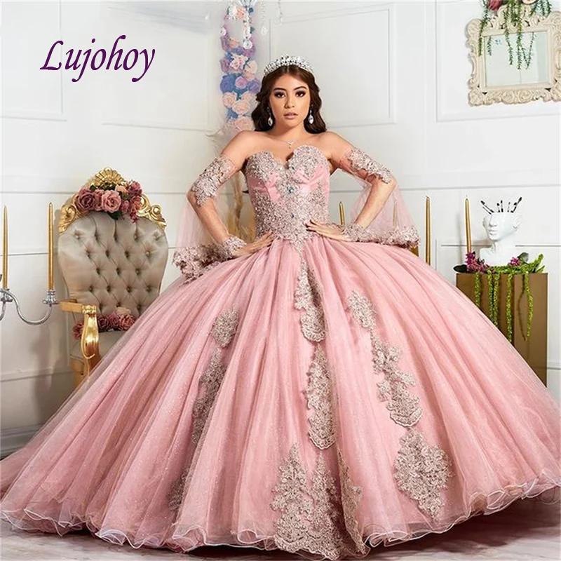 

Кружевное бальное платье Quinceanera, мексиканское Тюлевое милое платье принцессы для маскарада 16, выпускного вечера, 15 лет