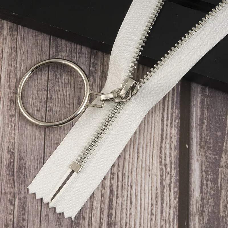 whitesilver 2/5 шт Meetee автоматический замок 3# Металлические молнии 20 см закрытые молнии для шитья сумки, юбка DIY аксессуары для одежды ZA152 - Цвет: whitesilver