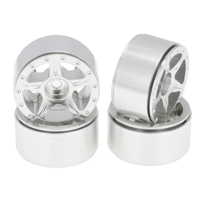 

for Axial SCX24 90081 1/24 RC Crawler Car 4PCS 1.0 Metal Beadlock Wheel Rims Wheel Hub Upgrade Parts Accessories