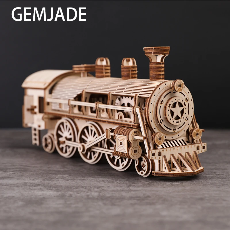 

Локомотив Prime Steam Express, Деревянный 3D пазл, наборы для рукоделия, проект модели стержня для передвижного поезда
