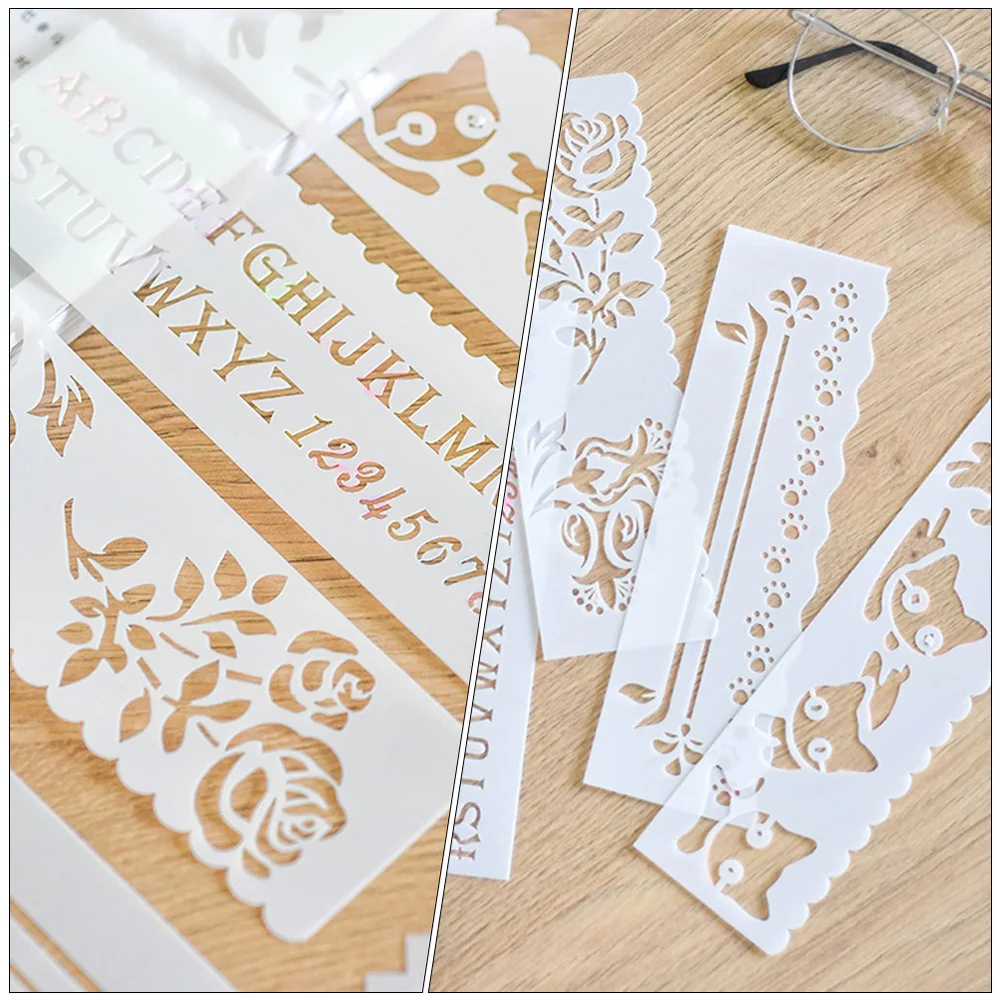 

3 Sets Drawing Painting Stencils Various Wave Letter Number Template Set