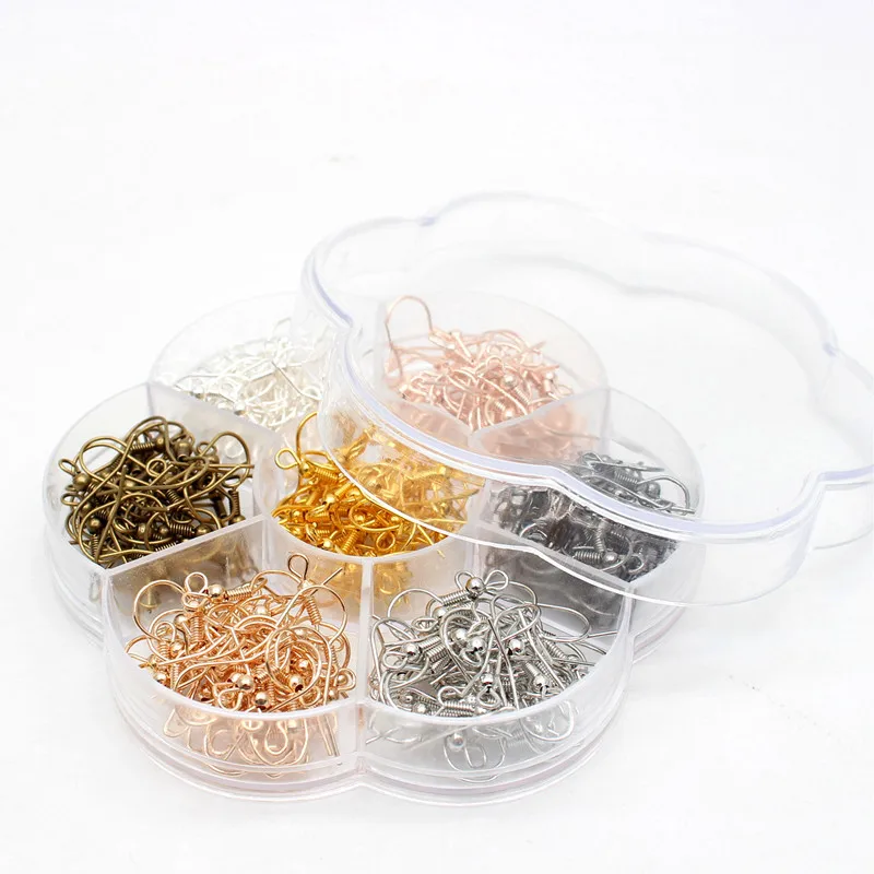 Серьги-гвоздики крючки ушные провода с шариком и катушкой гипоаллергенные