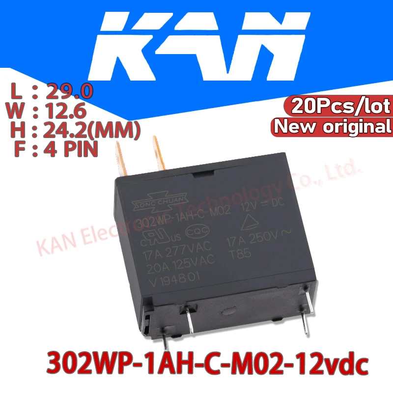 Реле электрического водонагревателя и микроволновой печи 20 шт./лот 302wp-1ah c-m02-12v 4PIN