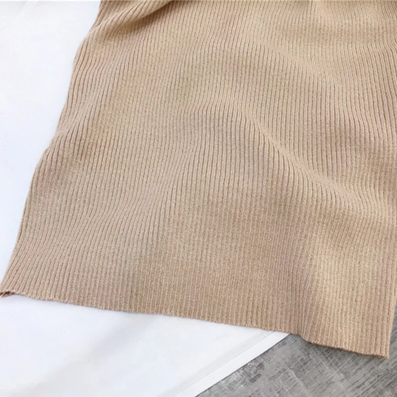 

Vintage Square Collar Women Sweater Pullovers Full Sleeve Jumper Slim Skinny Elastic Knit Tops Spring Autumn Winter Elegant Lady