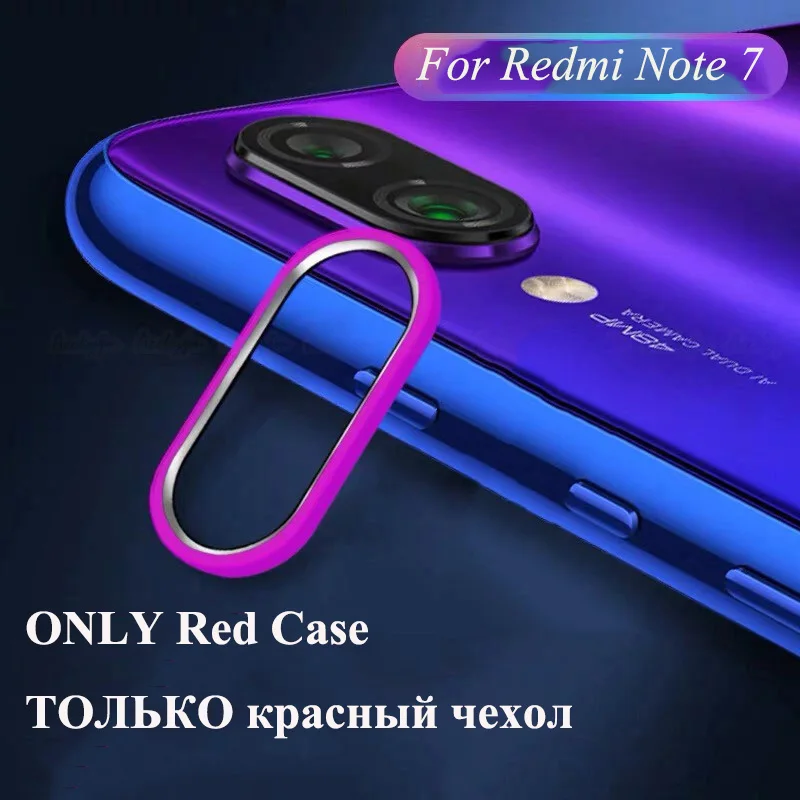 Red Защитное металлическое кольцо для камеры Xiaomi Redmi Note 7 Note7 Pro стекло для камеры Redmi Note 7 Pro Защита объектива камеры закаленное стекло - Цвет: Red