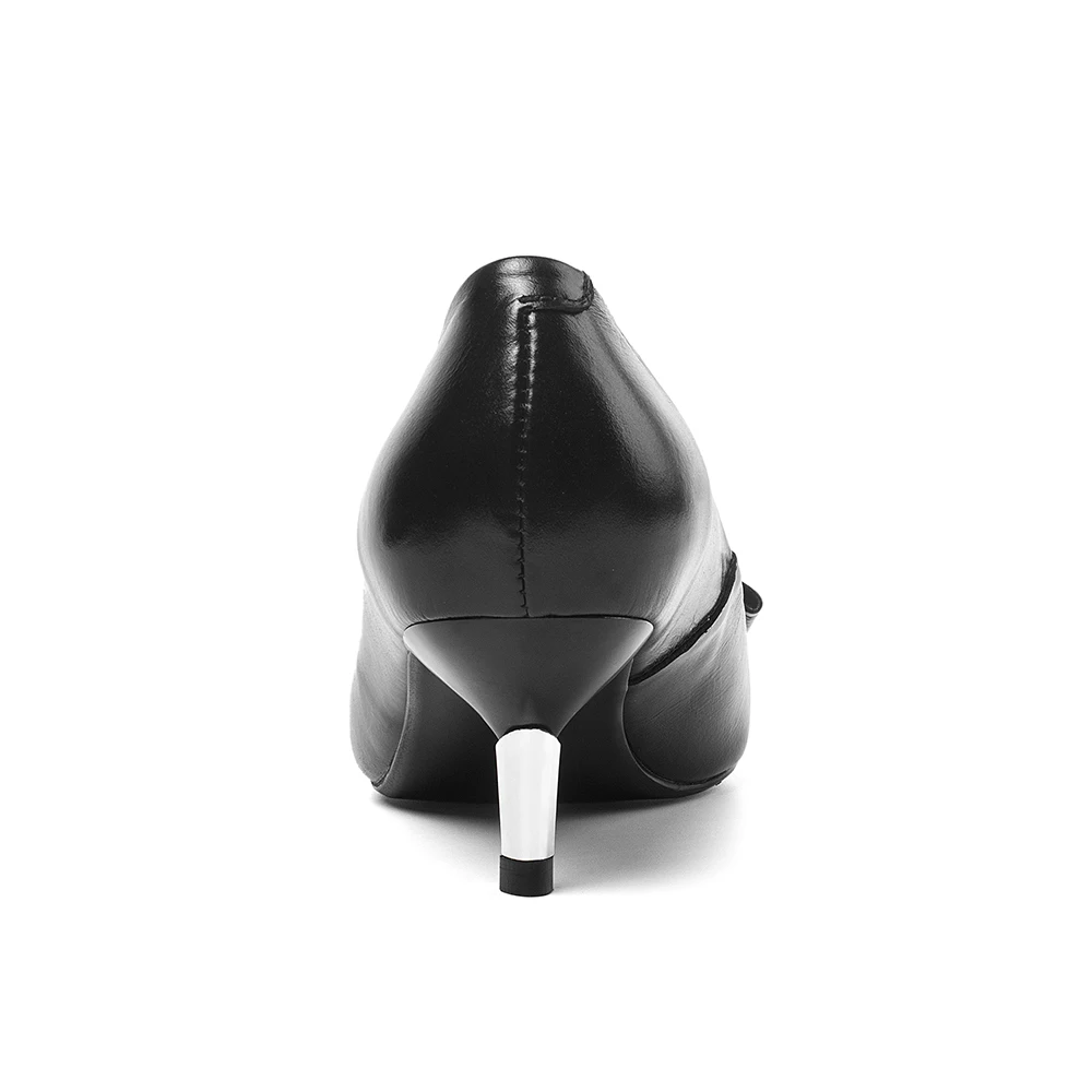 Женские офисные туфли из натуральной кожи милые модельные на высоком