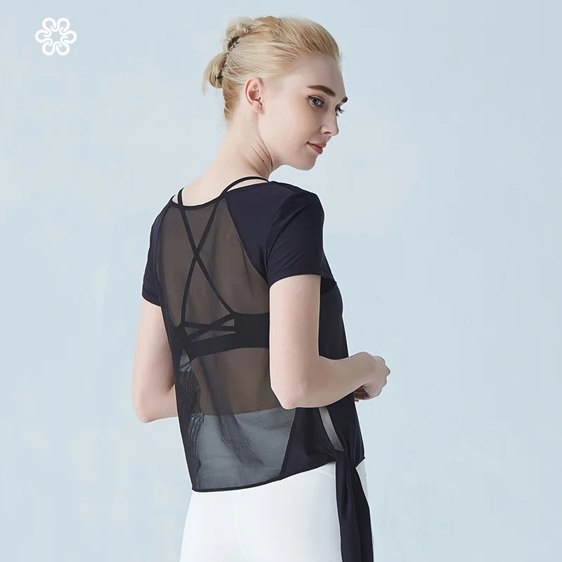 Women Yoga Shirts Vest Ladies Girls Short Sleeves Crop Top Sports Professional Fitness Gym Workout Running Slim New | Спорт и