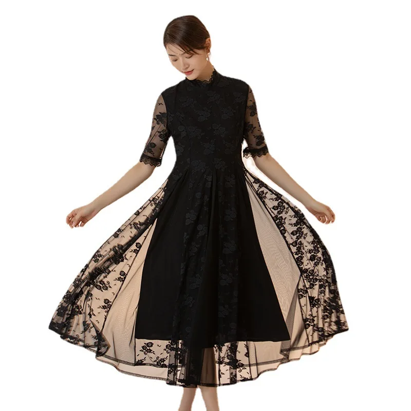 

2021 summer new Lace Waist show thin temperament, put up fairy skirt, 13 line women's dress