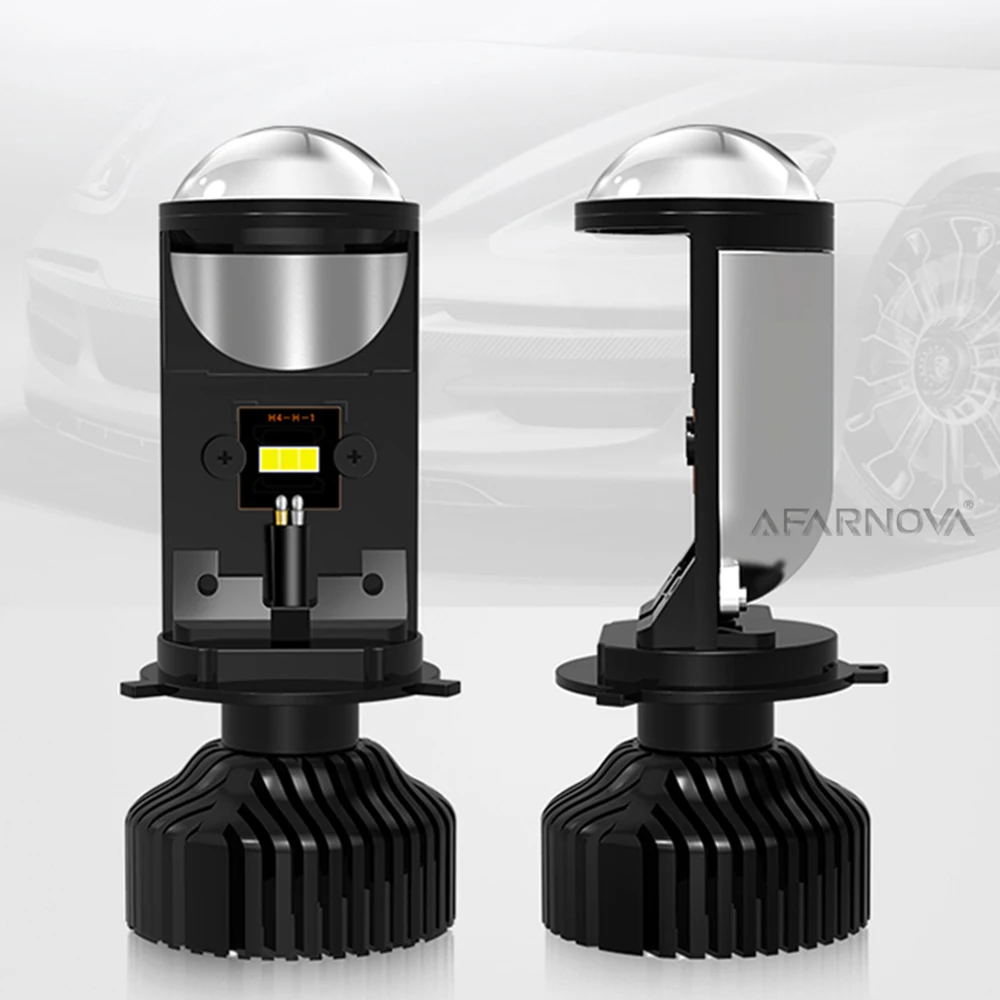 

Afarnova LED H4 9003 Automobile Headlight H4 hi-lo Mini Projector Lens Car Styling Tuning Bulb Hi/Lo Conversion 12-24V RHD LHD