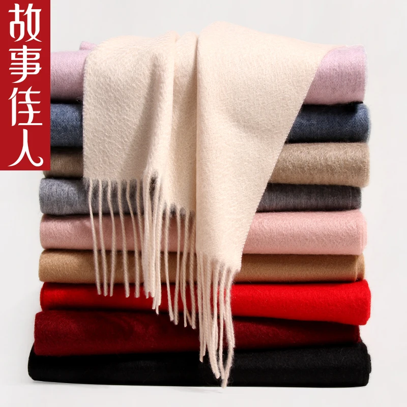 

★wool and cashmere scarf women's Korean version versatile long thickened warm men's neck for young people in winter