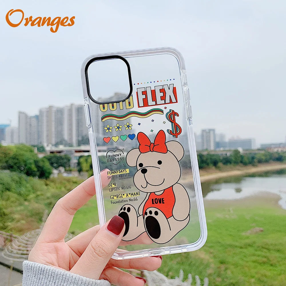 Новая пара Bear Прозрачный чехол для iphone 6 S 7 8 Plus X XS XR 11 Pro Max устойчивый к царапинам