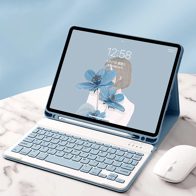 

Чехол с магнитной клавиатурой для iPad Air 4 3 2 1, чехол 2021, 7, 8, беспроводная клавиатура и мышь для iPad Pro 11 10,2 Air 3 10,5