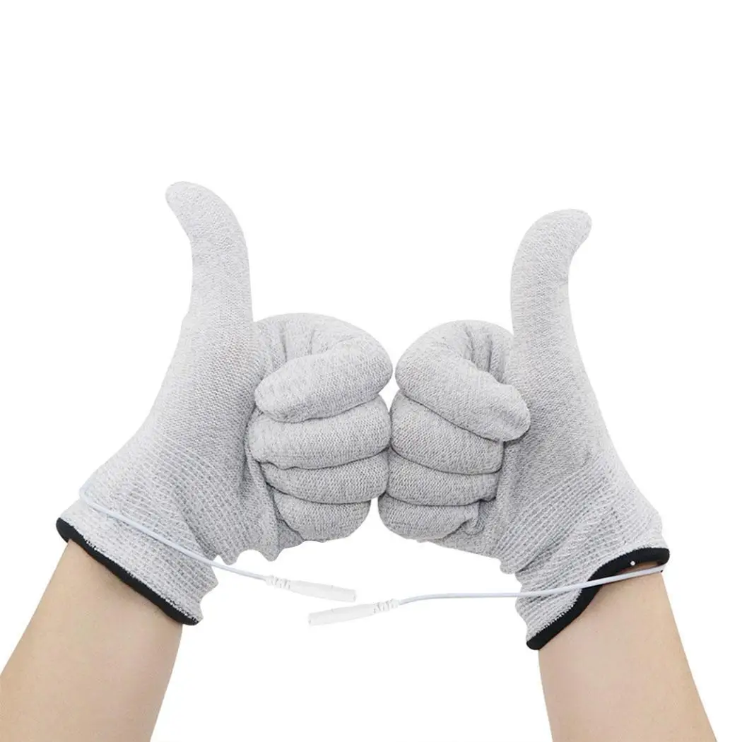 Общие проводящие электротерапевтические перчатки Массаж тела JY 606 кабель серый 25