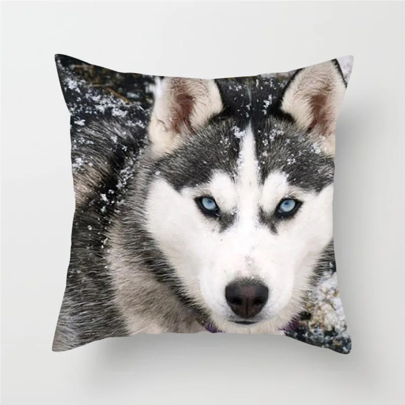 

Fuwatacchi 3D Fluorescence Wolf Cushion Covers Polyester Dog Tiger Animal Pillow Cover for Sofa Home Room Decorative Pillowcases