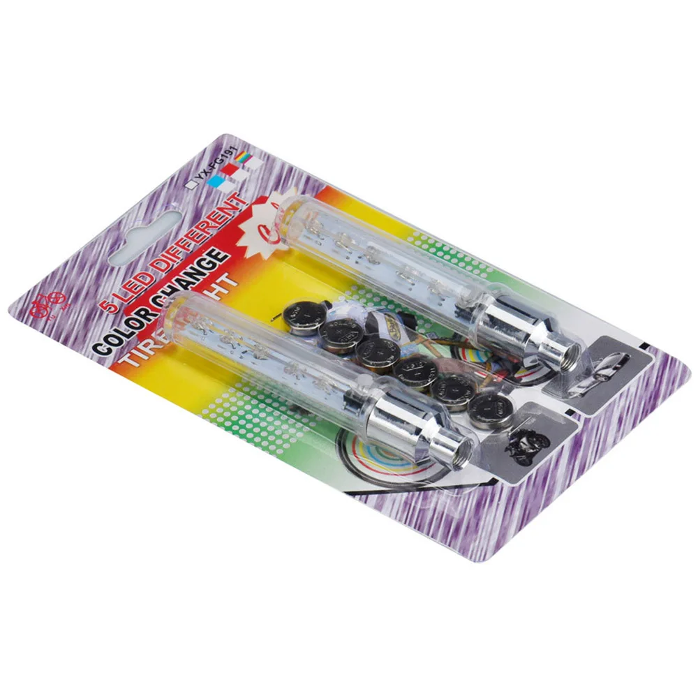 2 шт. Многоцветные светодиодные колпачки на ниппель колеса 5 светодиодов 7 режимов