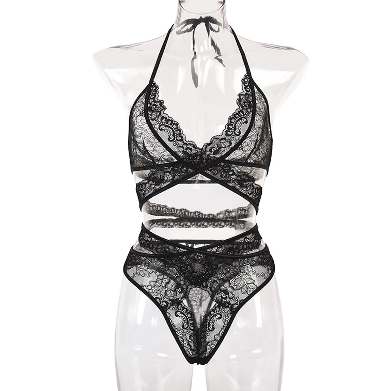 

Sexy Cross Lace Women Underwear Hollow Fashion Lenceria Sensual Mujer Sexy Lingerie Porno Transparent Erotic Lingerie Sleepwear