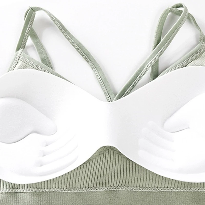 

Sports Bra for Women Gym Accessories Solid Yoga Tops SportsWear Fitness Running Athletic Underwear Push Up Bras Cropped Top