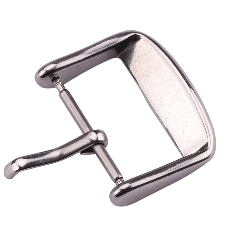 HENGRC Watch Buckle 16 18 20 22 24mm Polished Black Glod Solid Stainless Steel Watchband Strap Clasp Accessories