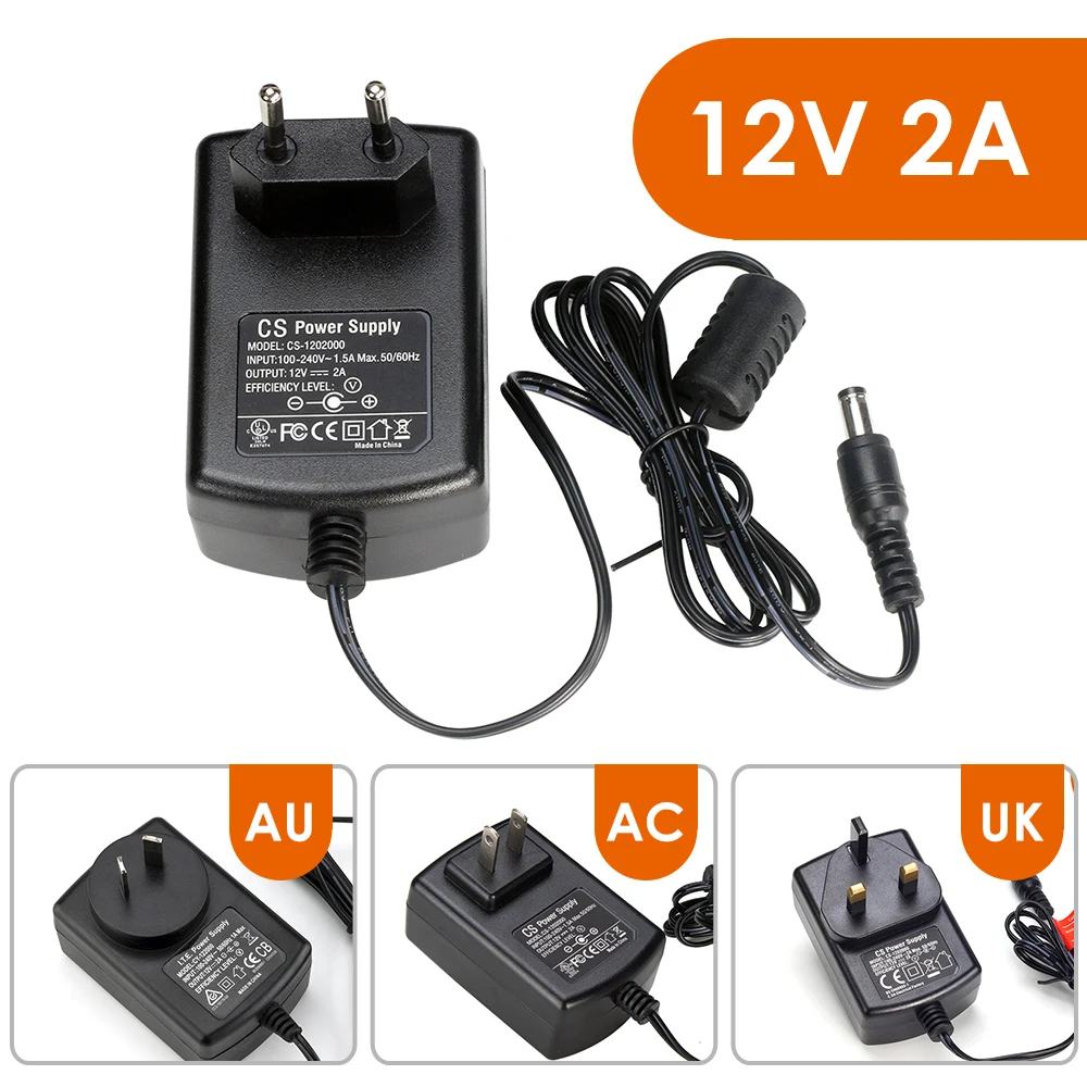 ANPWOO DC 12V 2A адаптер питания Профессиональный преобразователь безопасности EU / US UK AU