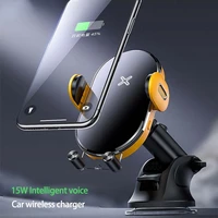 15w car wireless fast charging stand holder for iphone 12 11 pro max 8 car wireless quick charger bracket for samsung s21 s20 s8