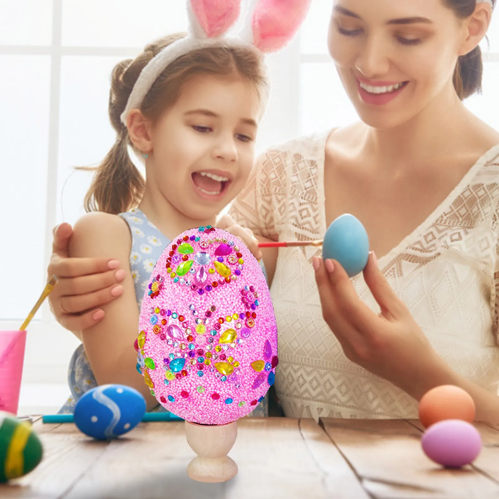 

Easter Decoration Foam Eggs Set Bright Eye-catching DIY Making Toy For Home Kids Gifts Toy