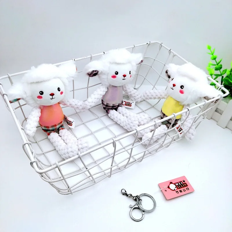 

fashione New cute beautiful lamb sheep keychain Boutique Advanced bag decorate pandent soft Soothing doll couple birthday gift