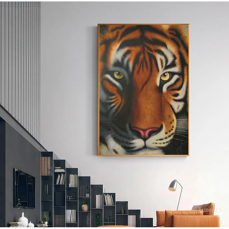 Современный простые трусы-плавки с изображением морды тигра Wall Art Холст Картина