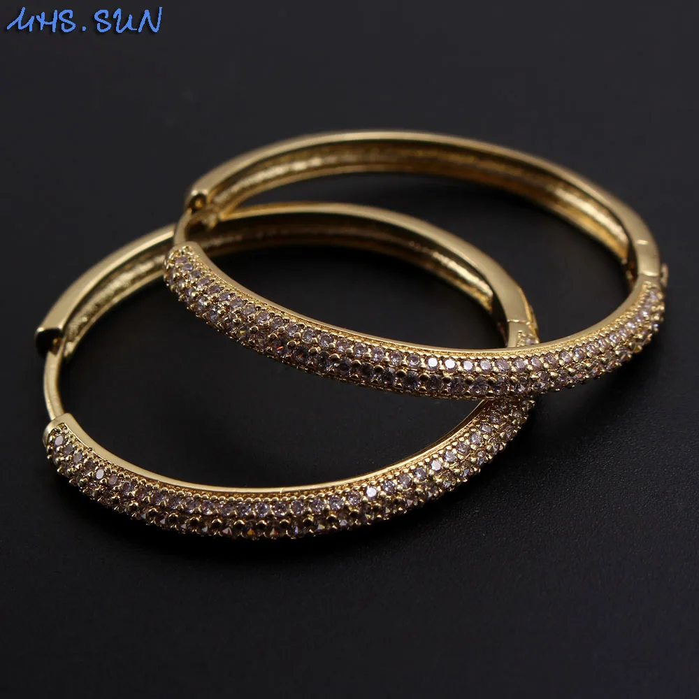 MHS.SUN Модные женские ювелирные изделия из кубического циркона золотого цвета