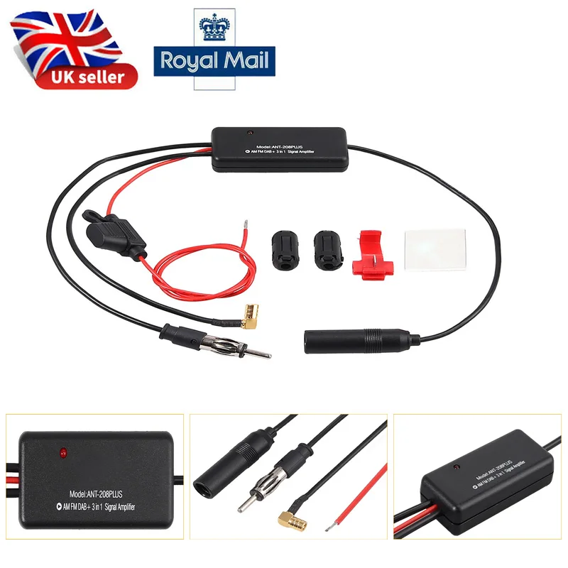 Универсальный 12V 25dB Автоматическая 3-в-1 DAB + AM FM Усилитель сигнала автомобильный