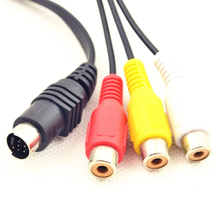 7 Pin мини DIN S Video разъем для 3 RCA кабель контактный Женская цветная (RGB) композитный