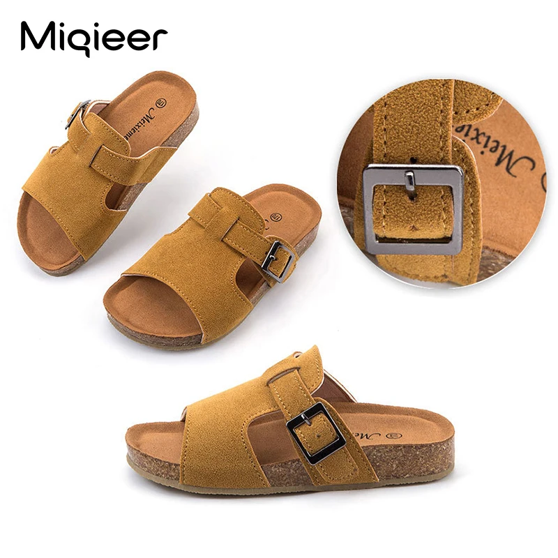 

New Summer Children Sandals For Boys Girls Casual Buckle Flip Flops Beach Flat Shoes Breathable Soft Cork Anti-slip Kids Sandals