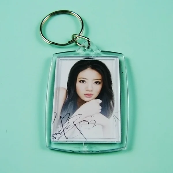 Новинка 10 шт. брелок для ключей кольца пустые прозрачные акриловые рамки 32x46 мм