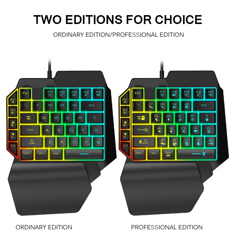 New Wired Gaming Keypad With LED Backlight Game Keyboard 39 Keys One-Handed Membrane For Gamer Floating | Компьютеры и офис