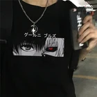Хлопковая футболка премиум-класса для мужчин и женщин, свободная футболка с принтом в стиле японского аниме, панк, Токийский Гуль, канеки, Кен, повседневная мультяшная футболка в стиле Харадзюку