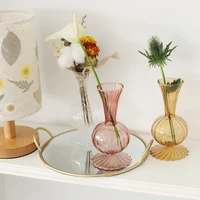 antique glass vase flower stand table arrangement art flower vase home decoration delicate and lovely living room office decor
