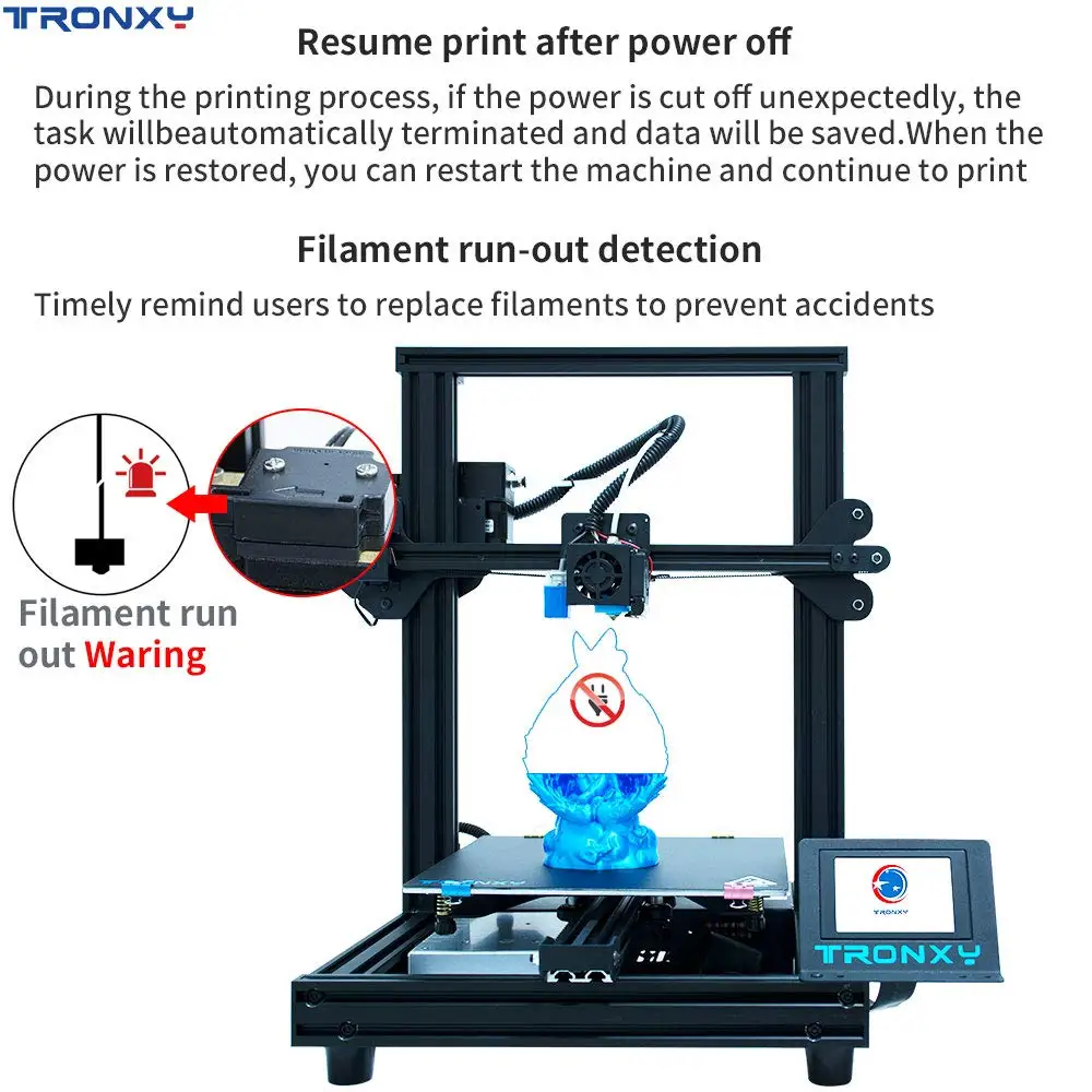 TRONXY 3d принтер XY-2 Pro Ультра Бесшумная материнская плата Titan экструдер XY-3 3d печать impressora 3d с функцией повторной печати
