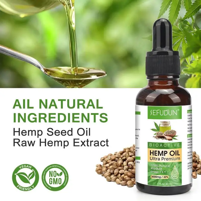 

30ml 100% Organic Oil 3000mg Bio-active Seeds Oil Extract Drop for Pain Relief Better Sleep Reduce Anxiety Massage oil