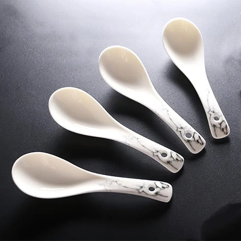 

Bone China Spoon Marbling Scoop Utensil Ladle Dinner Ceramic Tableware Dipper Dinnerware Cutlery Restaurant Home Kitchen Supplie
