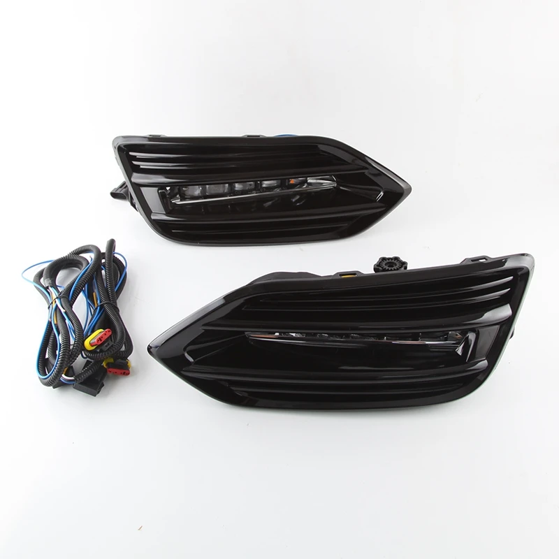

Car LED Daytime Running Lights DRL Dynamic Yellow Turn Signal Auto Daylihgts Foglamp for Honda HRV HR-V Vezel 2019 2020
