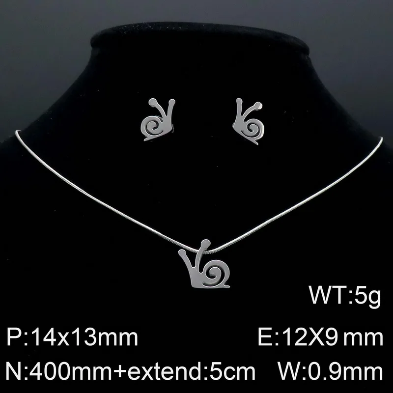 Ожерелье с подвеской из нержавеющей стали серебряная серьга набор цепочка