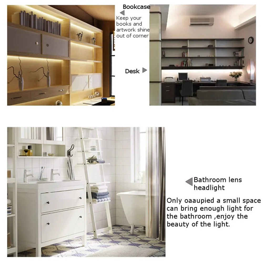 4pcs 50cm led under cabinet lighting dc12v kitchen light 1000lm led rigid strip light for bedroom closet counter desk lighting free global shipping